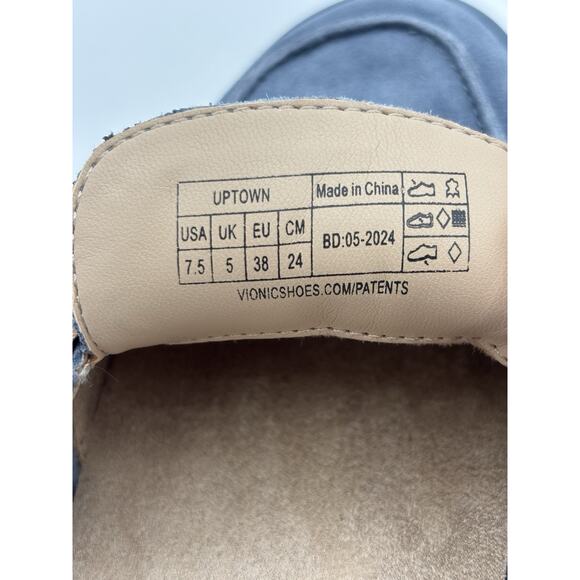 Vionic Uptown Loafers Sneakers Blue Suede Size 7.5 Orthotic Arch Support Comfort - Picture 11 of 16